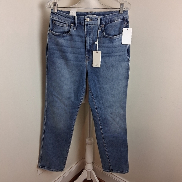 Good American Good Curve Straight Leg Jeans In Indigo Size 12/31  NWT - Picture 4 of 12
